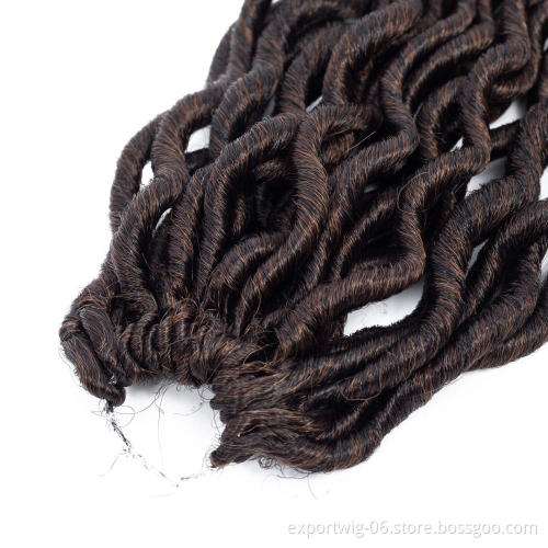 Wholesale jumbo braid wavy synthetic curly crochet braid hair dreadlocks goddess faux locs